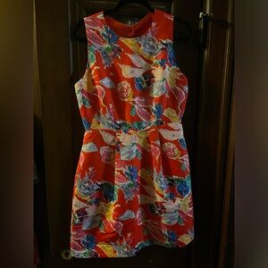 Milly Bouquet red floral anabell dress size 10